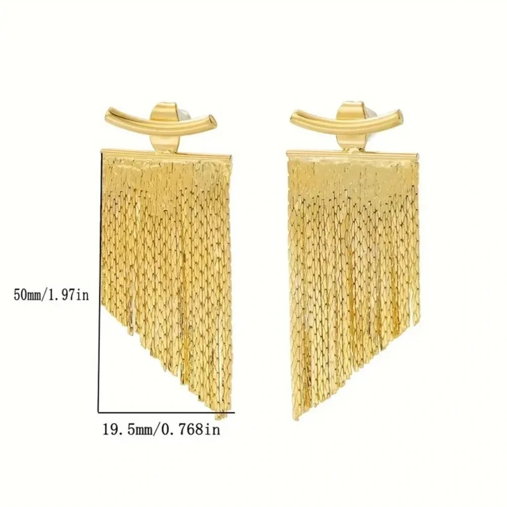 NEW! Elegant Chain Tassel Dangle Earrings. Retro Style A7-231